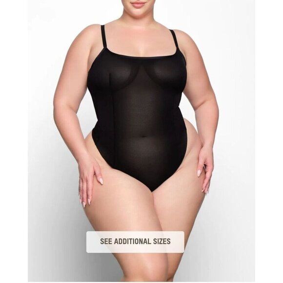 NEW WITH TAGS SKIMS SHEER SCULPT THONG BODYSUIT SZ 4X IN BLACK SOLD OUT ONLINE - Picture 1 of 7